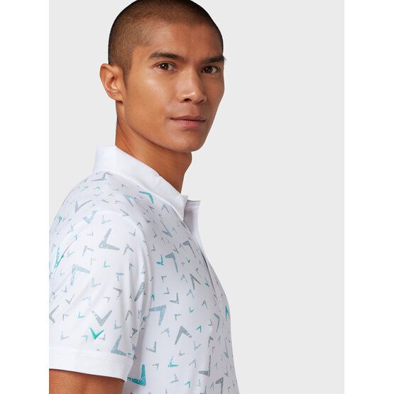 Callaway  ALL OVER CHEV GEO Half Sleeve Polo white