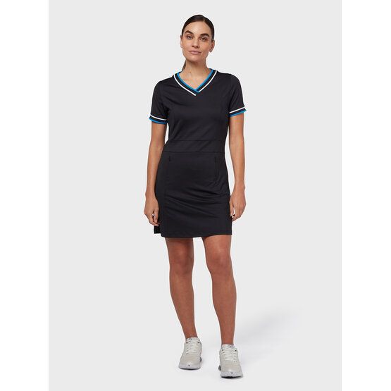 Callaway  V-NECK COLORBLOCK half sleeve dress black