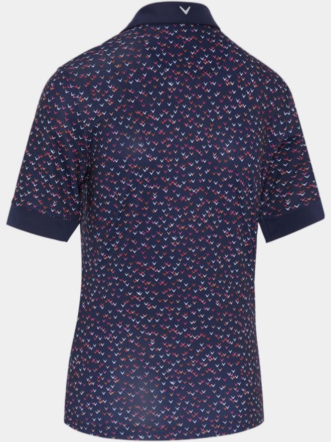 Callaway Chev Printed Halbarm Polo navy