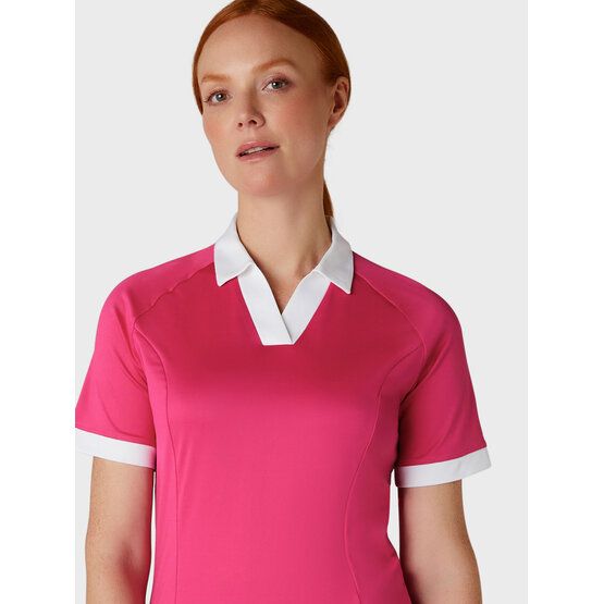 Callaway Colour Block Halbarm Polo pink