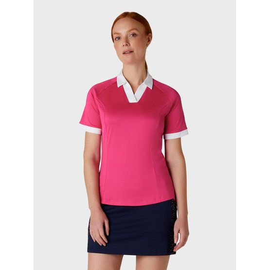 Callaway Colour Block Halbarm Polo pink