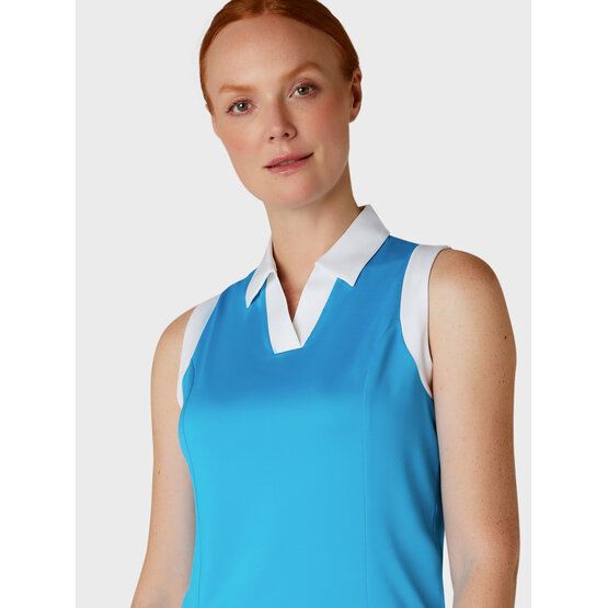 Callaway  Colour block sleeveless polo navy