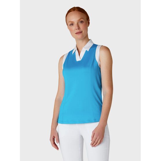 Callaway  Colour block sleeveless polo navy