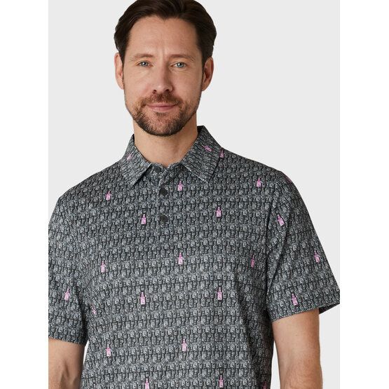 Callaway  All-Over Scotch Novelty Print Half Sleeve Polo anthracite