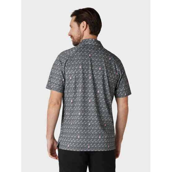 Callaway  All-Over Scotch Novelty Print Half Sleeve Polo anthracite