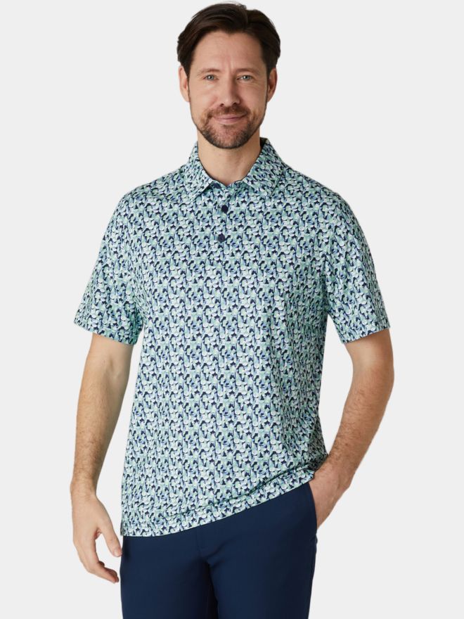 Callaway All-Over Abstract Golf Ball Halbarm Polo navy