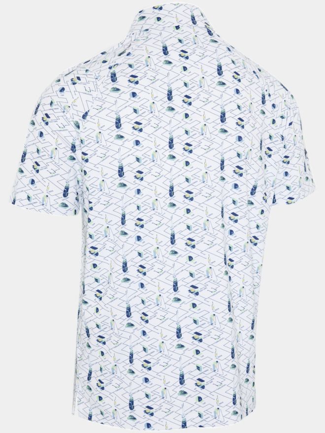 Callaway All-Over Golf Essentials Print Halbarm Polo weiß
