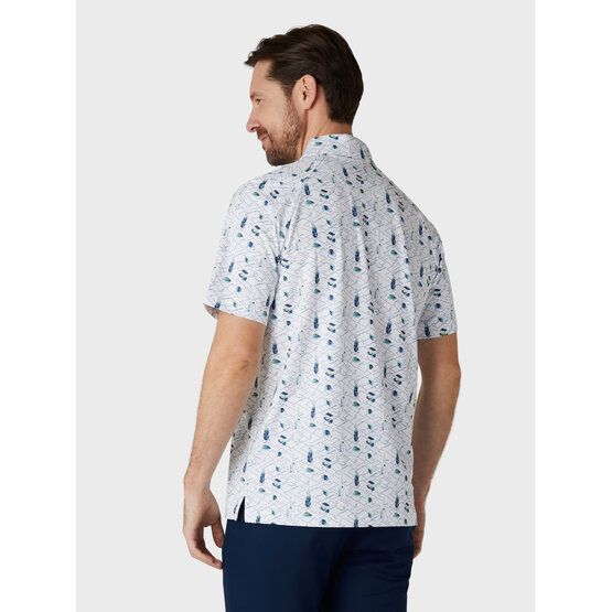 Callaway All-Over Golf Essentials Print Halbarm Polo weiß