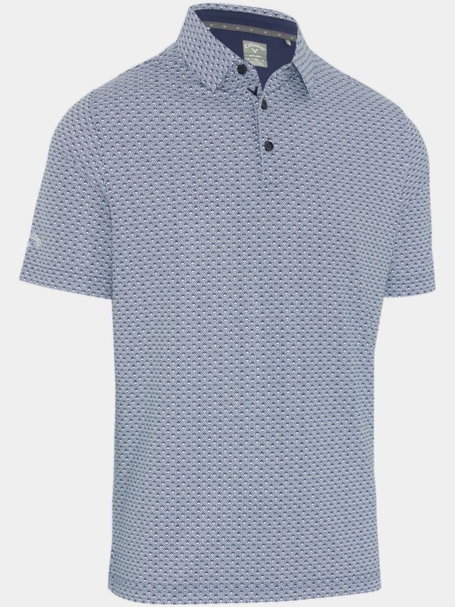 Callaway Tee Allover Print Halbarm Polo navy