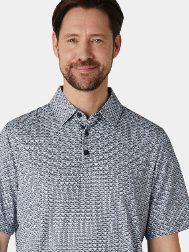 Callaway Tee Allover Print Halbarm Polo navy