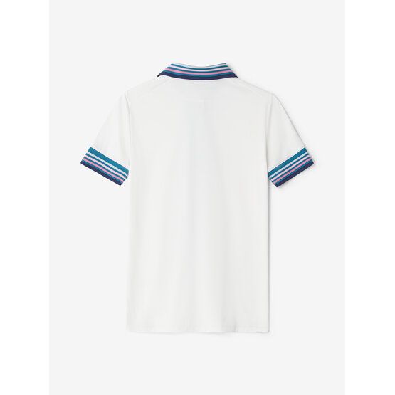 Cross  STRIPE half sleeve polo white