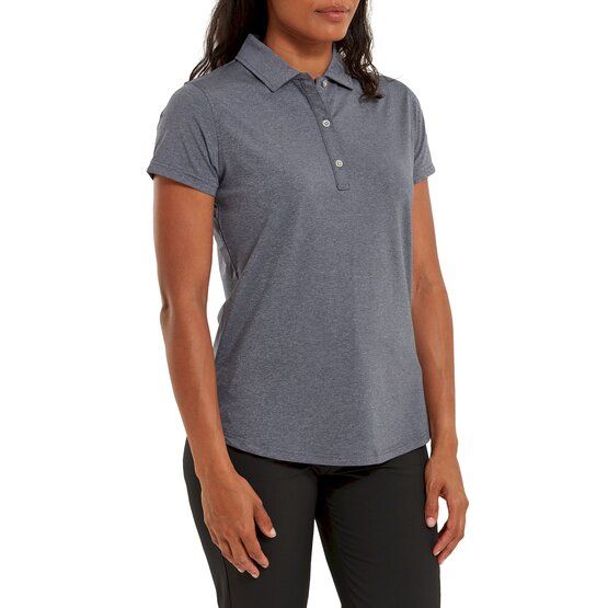 FootJoy  Heather Self-Collar Half Sleeve Polo navy