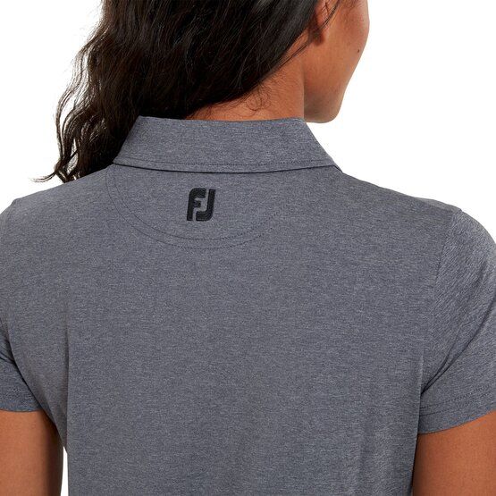 FootJoy  Heather Self-Collar Half Sleeve Polo navy