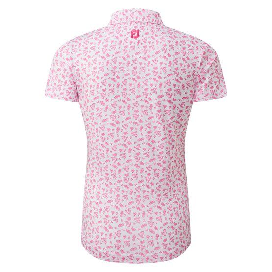 FootJoy  Floral Print Half Sleeve Polo white