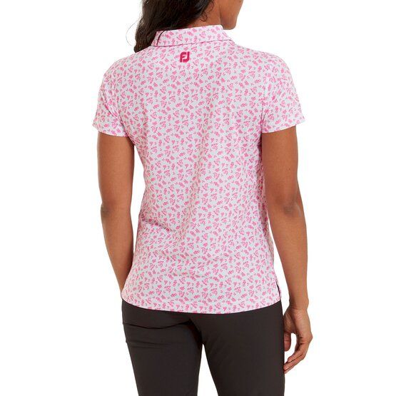 FootJoy  Floral Print Half Sleeve Polo white