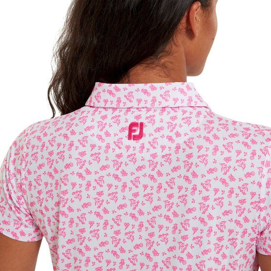 FootJoy  Floral Print Half Sleeve Polo white