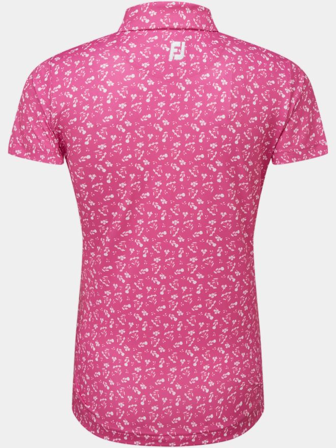 FootJoy Floral Print Halbarm Polo pink