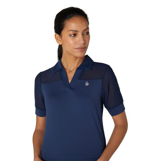 Penguin  1/2 Sleeve Mesh Blocked Half Sleeve Polo navy