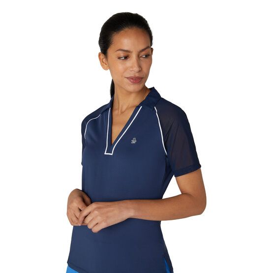 Penguin  Vneck Color Block Half Sleeve Polo navy