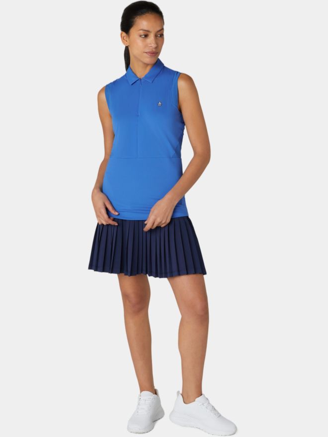 Penguin Zip Mesh Blocking ohne Arm Polo blau