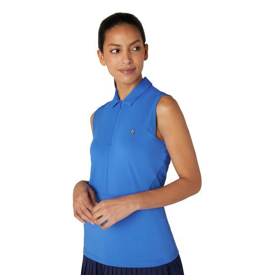 Penguin  Zip Mesh Blocking Without Arm Polo blue