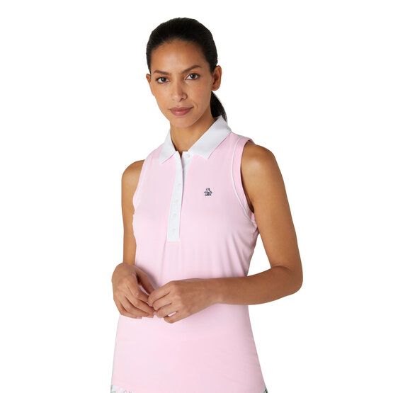 Penguin  Color block without arm polo pink