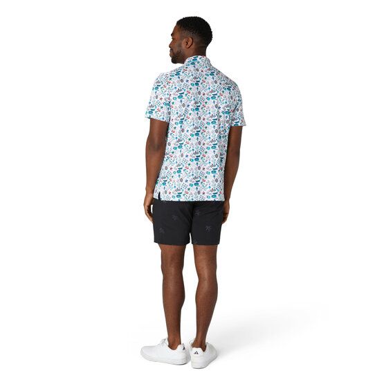 Penguin  Roadmap All-over Novelty Print Half Sleeve Polo white