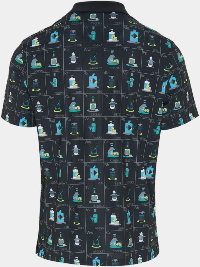 Penguin polo Petes Flash Cards Print s krátkým rukávem černá