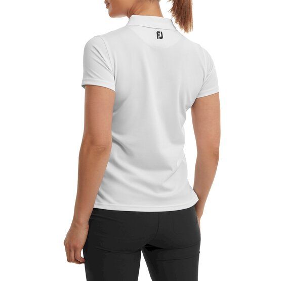 FootJoy Stretch Pique Solid Halbarm Polo weiß