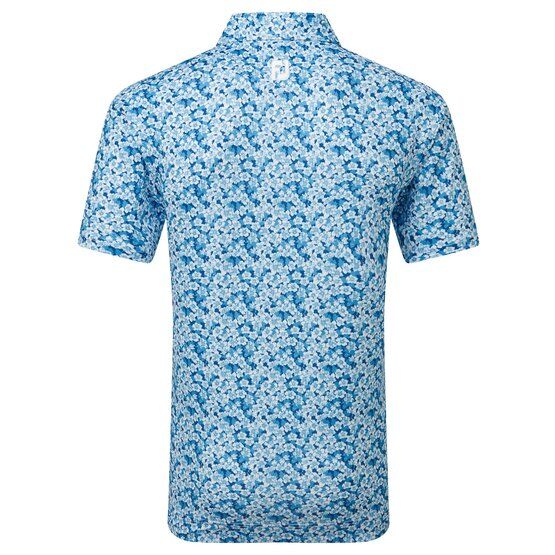 FootJoy  Primrose Print Lisle Half Sleeve Polo light blue