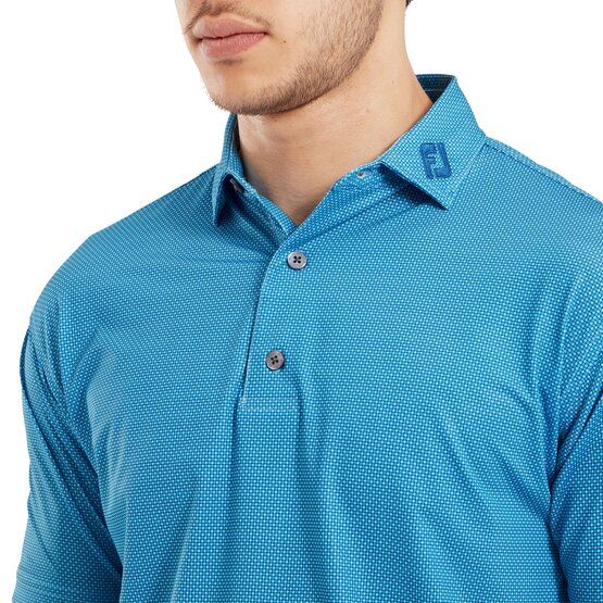 FootJoy Octagon Print Halbarm Polo türkis