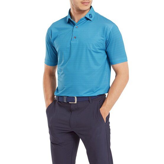 FootJoy Octagon Print Halbarm Polo türkis