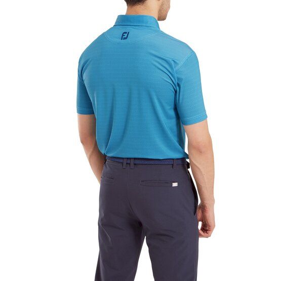 FootJoy Octagon Print Halbarm Polo türkis