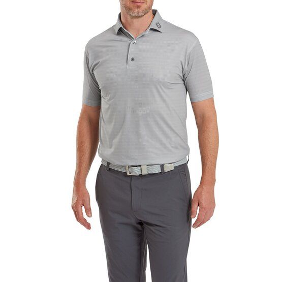 FootJoy  Octagon Print Half Sleeve Polo gray