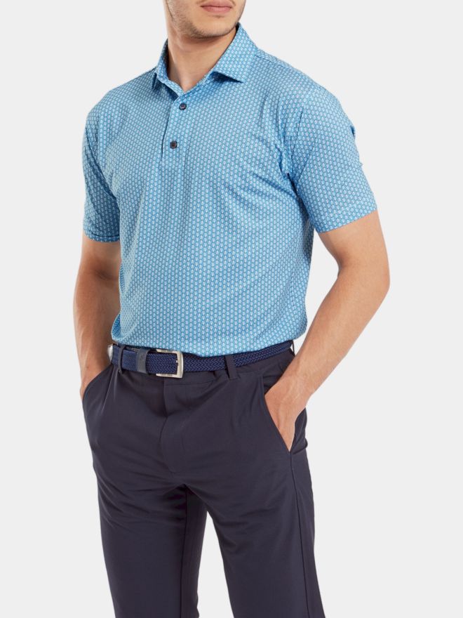 FootJoy Scallop Shell Halbarm Polo hellblau