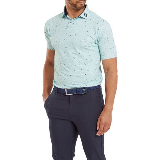 FootJoy  Tweed Texture Half Sleeve Polo turquoise