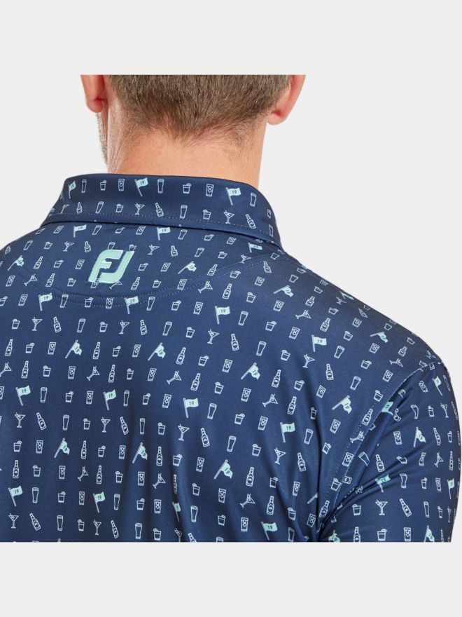 FootJoy The 19th Hole Halbarm Polo blau