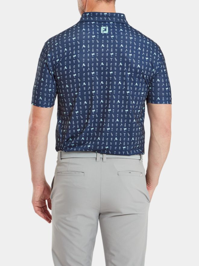 FootJoy The 19th Hole Halbarm Polo blau