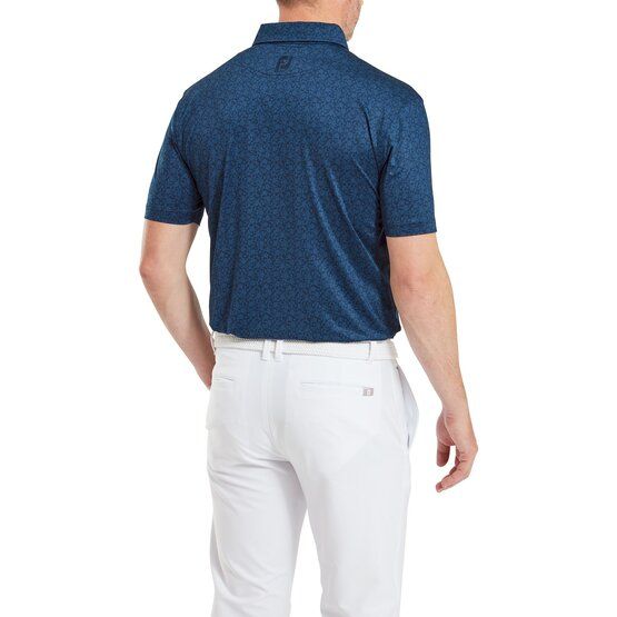 FootJoy  Painted Floral Half Sleeve Polo navy