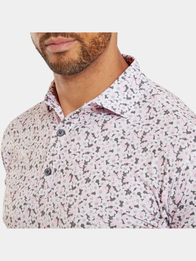 FootJoy Primrose Print Halbarm Polo grau