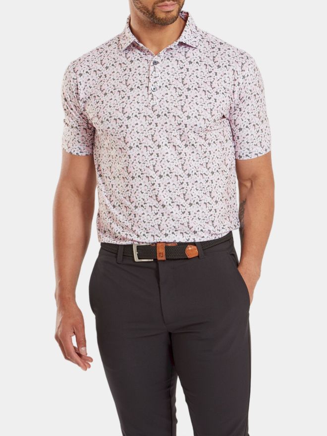 FootJoy Primrose Print Halbarm Polo grau
