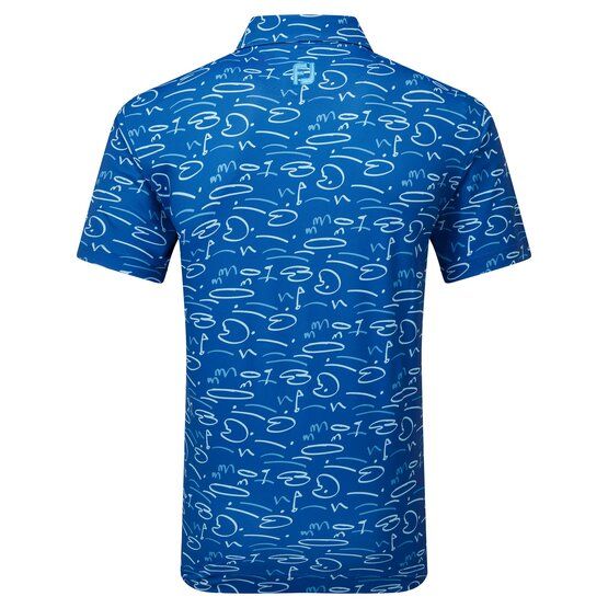 FootJoy Golf Course Doodle Halbarm Polo blau