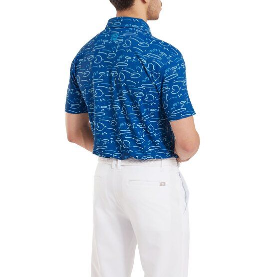 FootJoy Golf Course Doodle Halbarm Polo blau