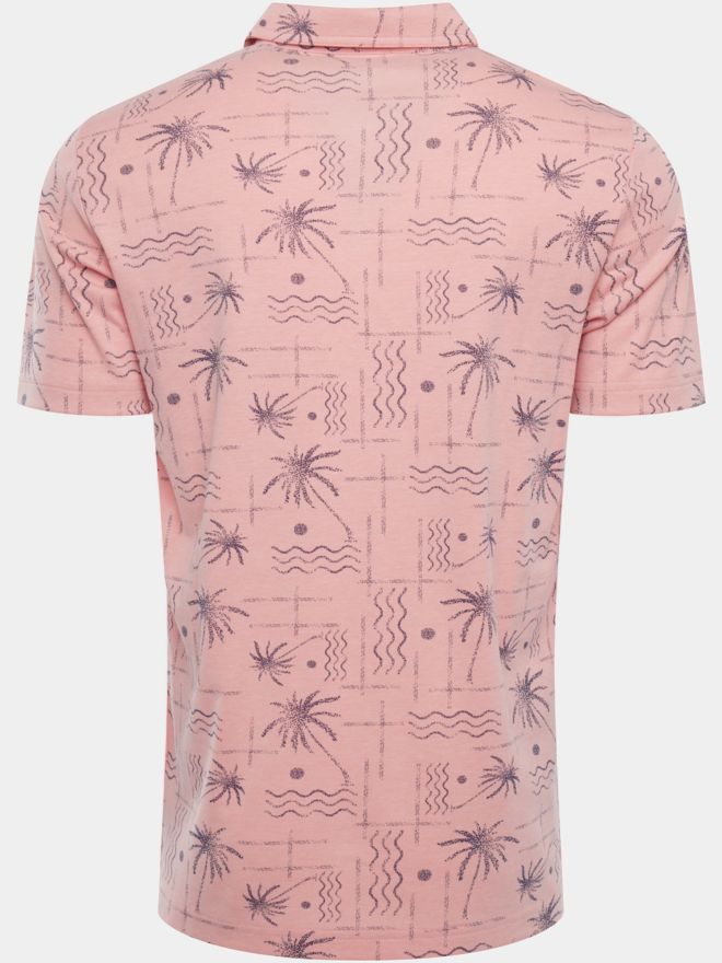 TravisMathew COCONUT PALM Halbarm Polo rosa