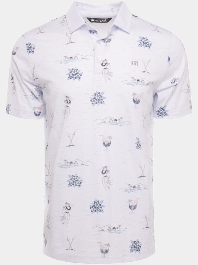TravisMathew ISLAND PARADISE Halbarm Polo weiß