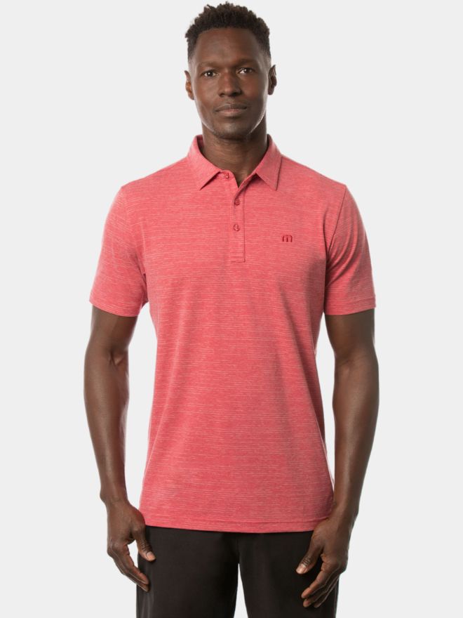 TravisMathew polo s krátkým rukávem THE HEATER červená
