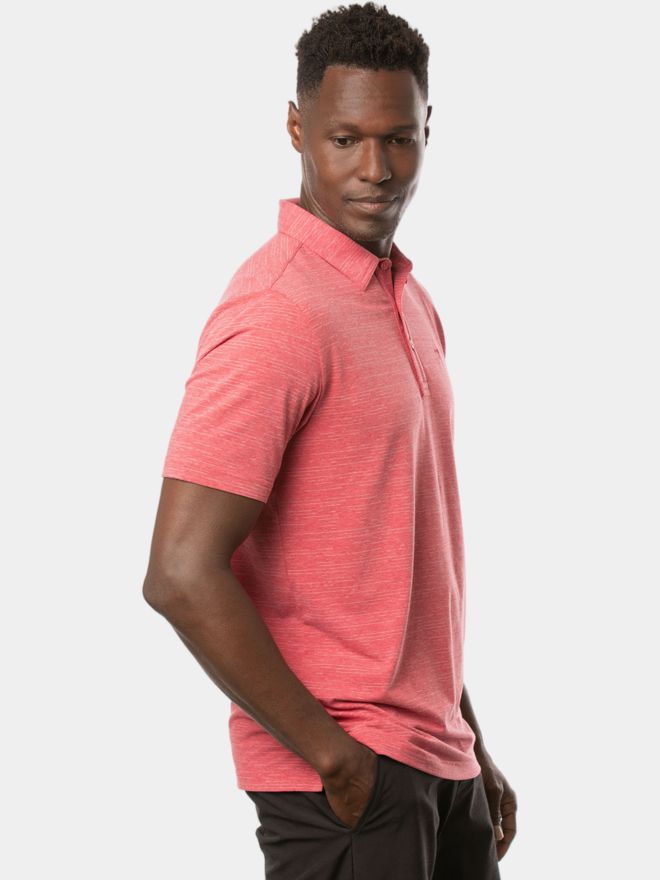 TravisMathew polo s krátkým rukávem THE HEATER červená