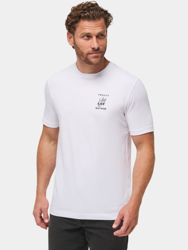TravisMathew PINEAPPLE DRINKS tričko s krátkým rukávem bílá