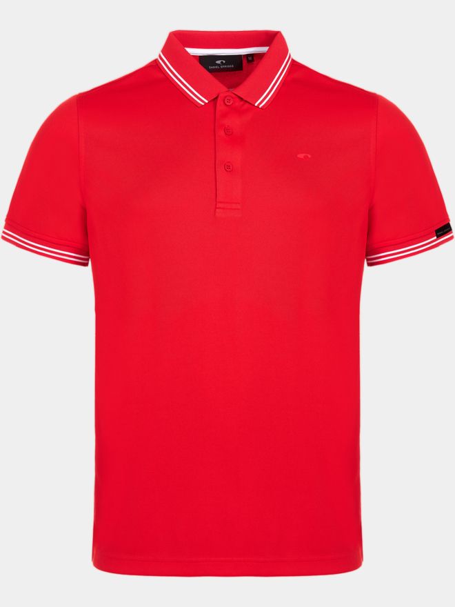 Daniel Springs Funktions Halbarm Polo rot