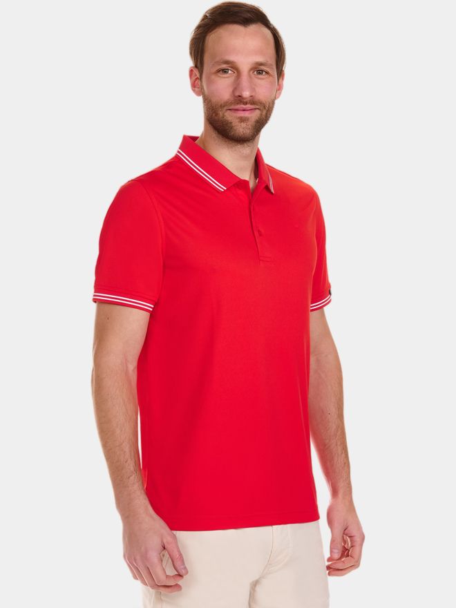 Daniel Springs Funktions Halbarm Polo rot